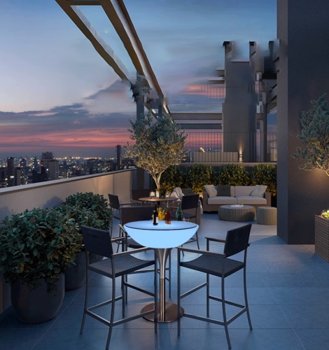 Стол светящийся круглый на металическом основании 80х80х96