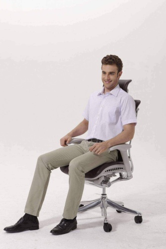 Ортопедическое кресло Falto Leather Premium SL Серое